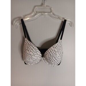 Pink By Victoria's Secret Wear Everywhere Push Up Bra Graphic Print Sz 32 D